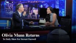 Olivia Munn Returns to The Daily Show for Jon Stewart’s Farewell Segment